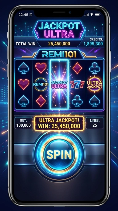Screenshot aplikasi remi101 menampilkan antarmuka pengguna yang sederhana.